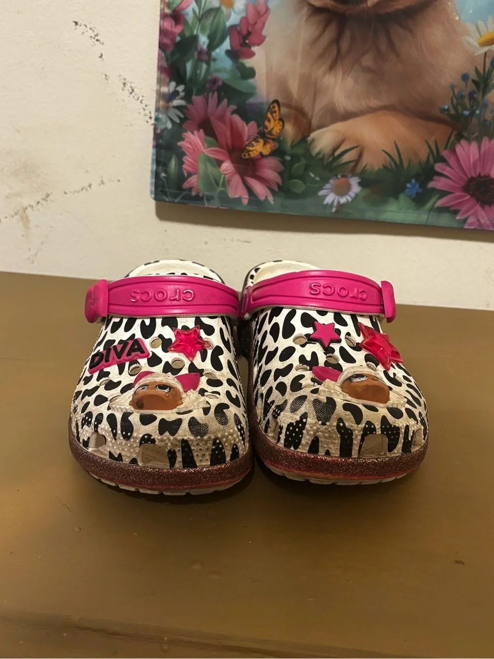 Crocs Kids' Pink Leopard 'Diva' Clog C13